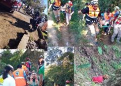 Grupos de auxilio y rescate trabajarán coordinados para sacar de una barranca a un masculino caído a más de 25 metros.