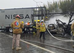 Reportan quema de vehículos de carga de manera casi simultanea en varios puntos del país y de autopista Cordoba-Mexico.