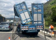 Reportan cierre de circulación en autopista Puebla-Córdoba por accidente en el km. 266 afectando ambos sentidos.