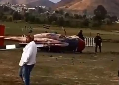Se desploma helicóptero turístico en evento de Semana Santa en Michoacán
