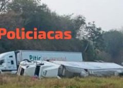 Volcadura de tráiler en autopista La Tinaja–Veracruz moviliza a cuerpos de emergencia