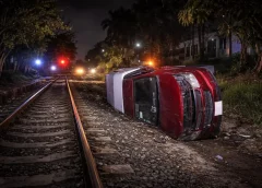 Reportan volcadura de camioneta, cerca de las vías de tren, en la zona de Tejería; ocupantes la abandonaron