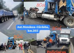 **CIERRE TOTAL POR CHOQUE EN AUTOPISTA Mendoza-Córdoba, km.265**