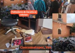Pobladores enardecidos de la localidad Zacatla Irrumpen en Palacio Municipal y bloquean carretera federal en Coscomatepec.