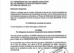Organizaciones cañeras nacionales junto con industriales, alcanzan acuerdos del precio de referencia del azúcar para liquidación final de la zafra 2025-2026