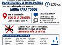 Convocan a protesta y posible bloqueo carretero por desabasto de agua en Juan Rodríguez Clara