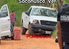 Mw3re menor de edad tras registrarse choque de camioneta y motociclistas en camino rural de Soconusco, Veracruz