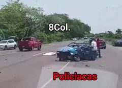 Trágico choque frontal con reporte de una persona fall3cid4, en la carretera federal Tinajas -Paso del Toro.