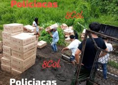 Se registra salida con volcadura de tráiler con caja refrigerada, cargada con carne de cerdo, la cual fue rapiñada por decenas de personas.
