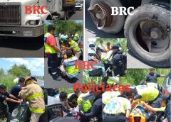 Bomberos y paramédicos rescatan a conductor tras quedar prensado en accidente carretero en la Fed. Cuitláhuac -Tinajas.
