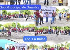 Inaugura Ayuntamiento de Omealca techado (domo) en área de usos múltiples en la localidad La Balsa.
