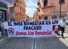 Exigen renuncia de Ramos Alor y abasto de insumos, con una marcha en Xalapa.