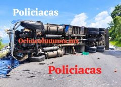 ¡CIERRE TOTAL EN LA AUTOPISTA 150D! VOLCADURA DE TRACTOCAMIÓN BLOQUEA EL PASO