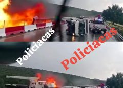 ¡DE MILAGRO SE SALVARON! TRÁILER PIERDE EL CONTROL, SE INCENDIA Y ESTUVO A PUNTO DE ARROLLAR A DOS PERSONAS EN EL ARCO NORTE