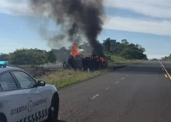 Reportan incendio de pipa deja cuantiosos daños en autopista de Veracruz.