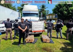 Autoridades federales aseguran cargamento de drog4 en tanque de combustible de un tráiler.