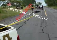 *F@ll3ce motociclista sobre la carretera federal 145 Tinajas -Ciudad Alemán, tras sufrir accidente con otro vehículo.
