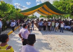 MATA DE CAÑA ESTRENA CALLE DE CONCRETO MIXTO; AUTORIDADES DE OMEALCA INAUGURAN  LA OBRA.