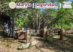 Autoridades federales hallan y desmantelan laboratorio clandestino en el poblado La Tinaja; esto aseguraron.